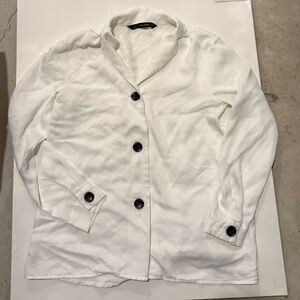 Zara Basic Cream Jacket with Dark Accents